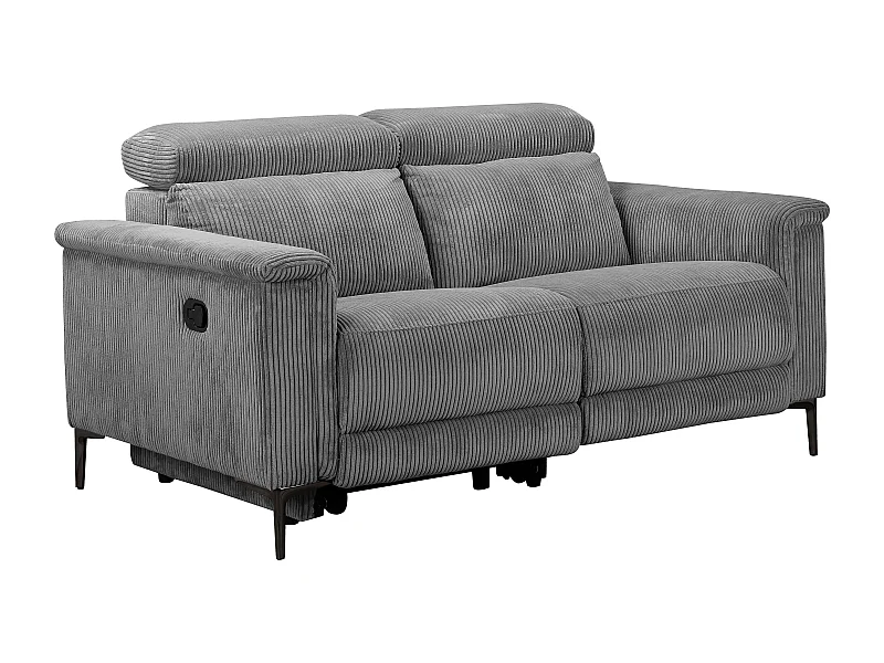 Lund | Sofá 2 plazas con 1 sillón reclinable manual en color gris