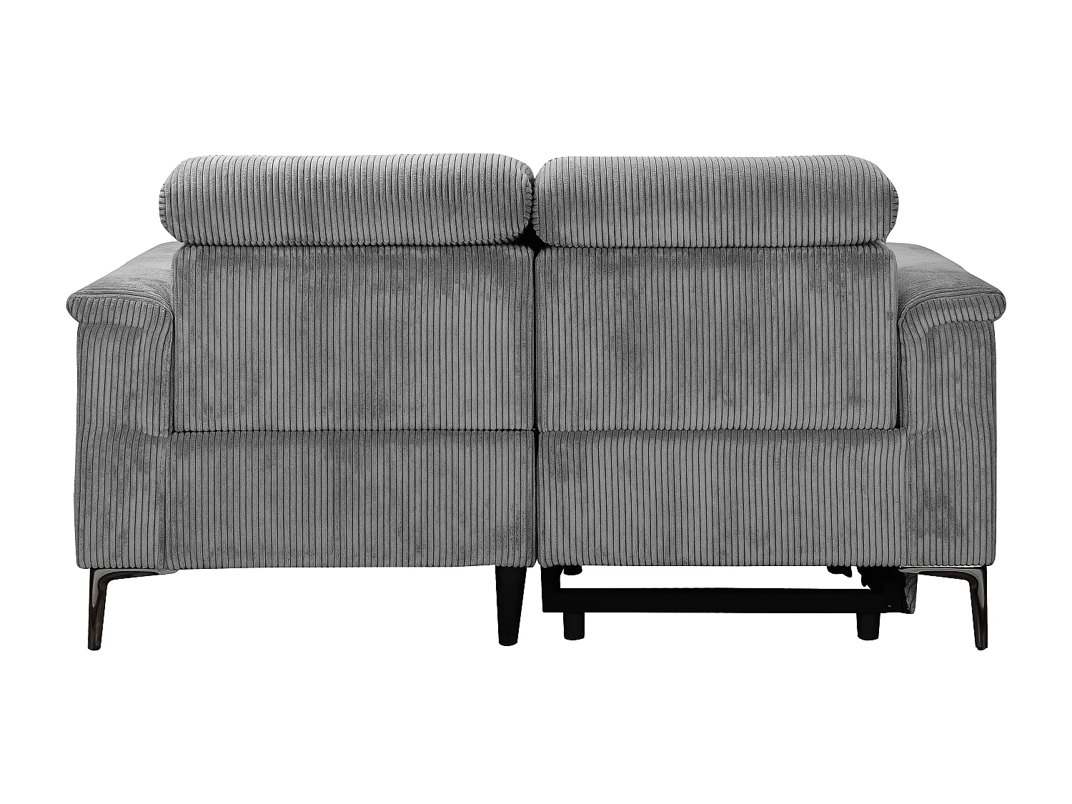 2Seater Sofa met 1 handmatige relaxfauteuil in corduroy grijs