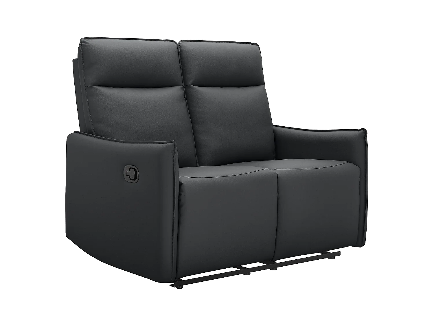 Lugo | Sofá de 2 plazas con función de reclinable manual en PU negro