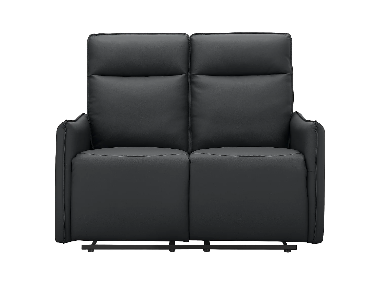 Lugo | Sofá de 2 plazas con función de reclinable manual en PU negro