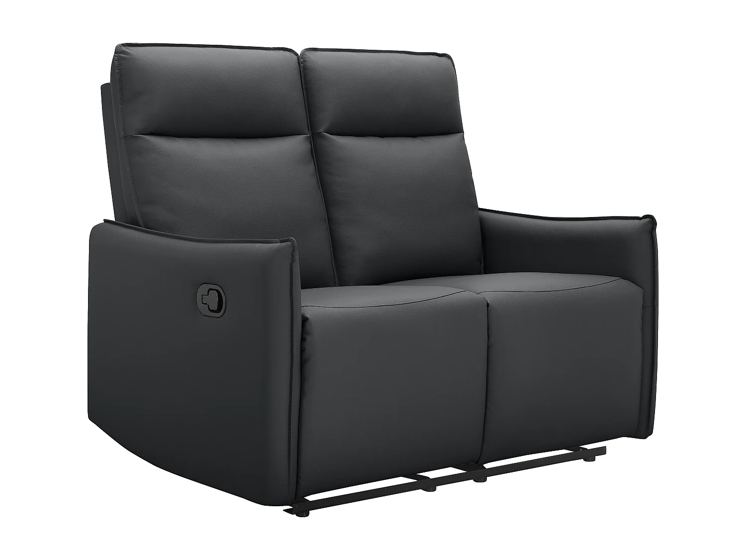 2-zitsbank met handmatige verstelbare rugleuning in zwart PU