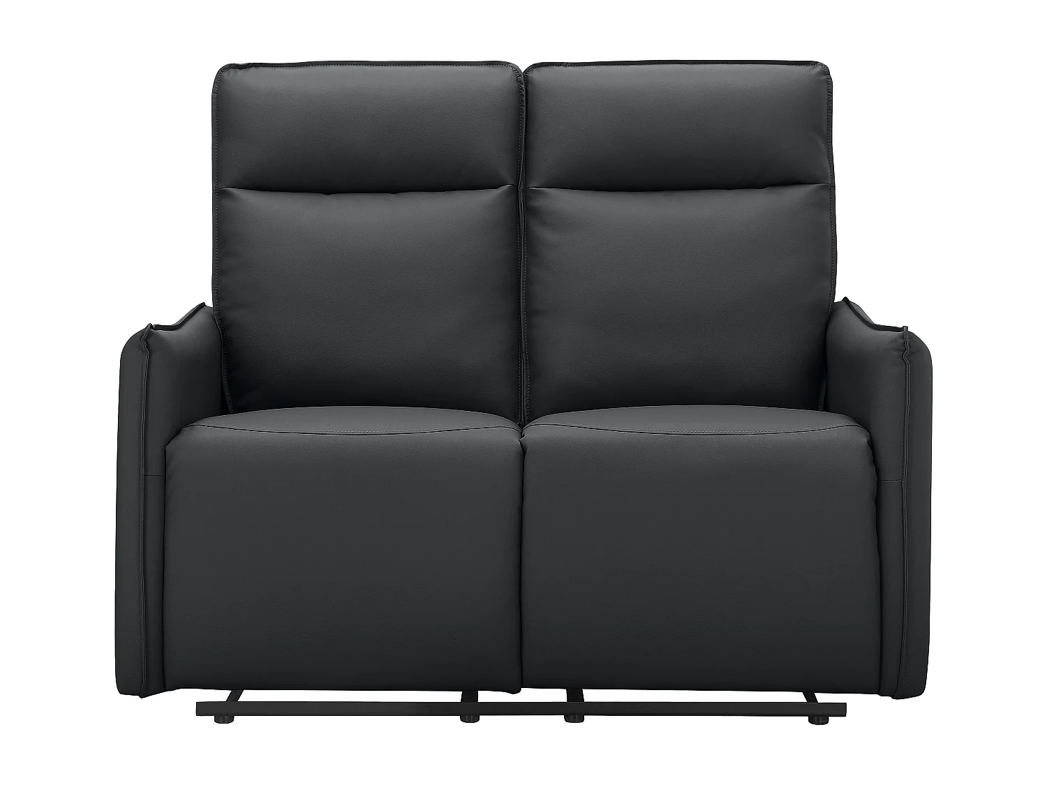 2-zitsbank met handmatige verstelbare rugleuning in zwart PU