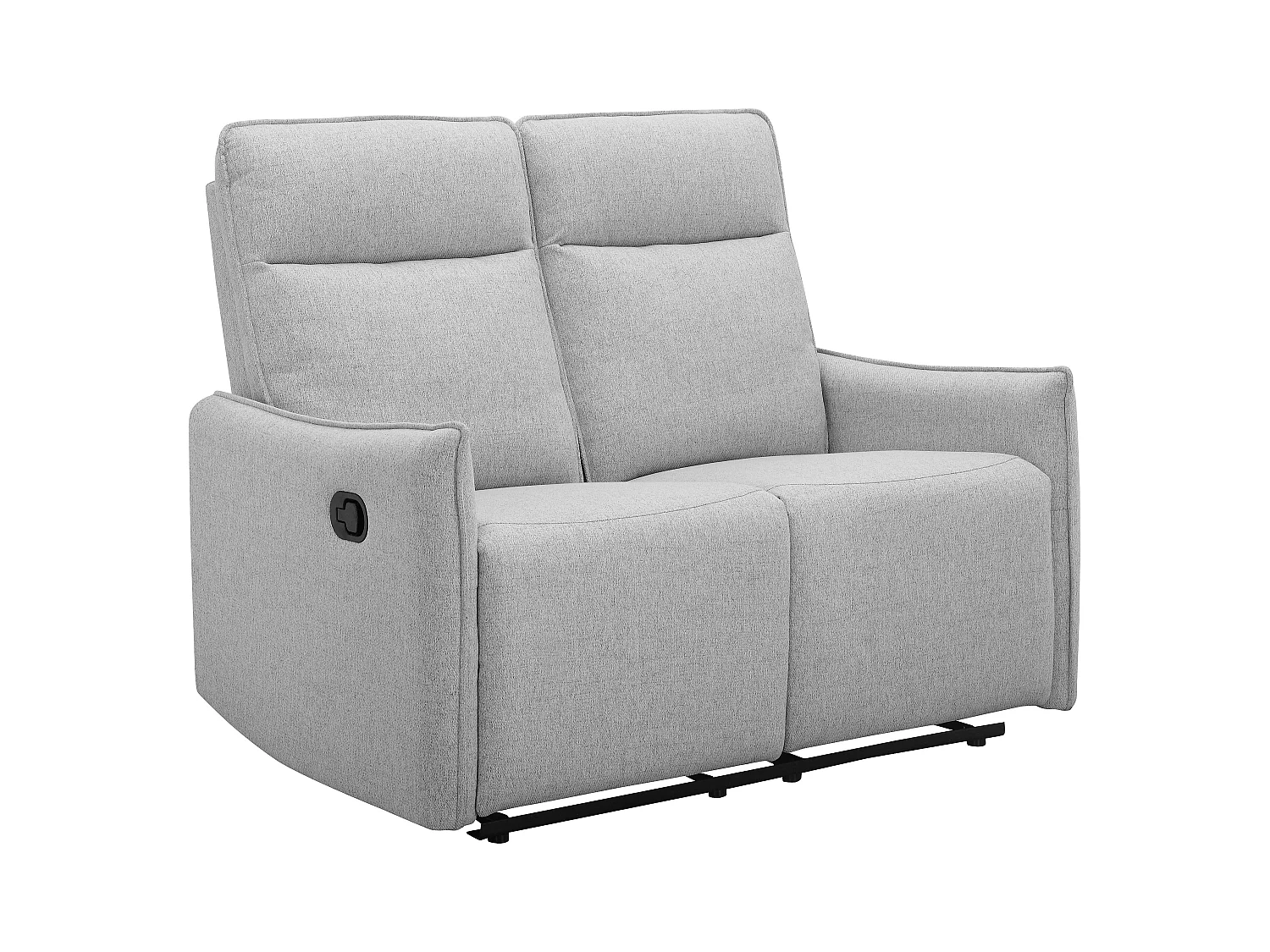 2-zits bank met handmatige functie in stof lichtgrijs