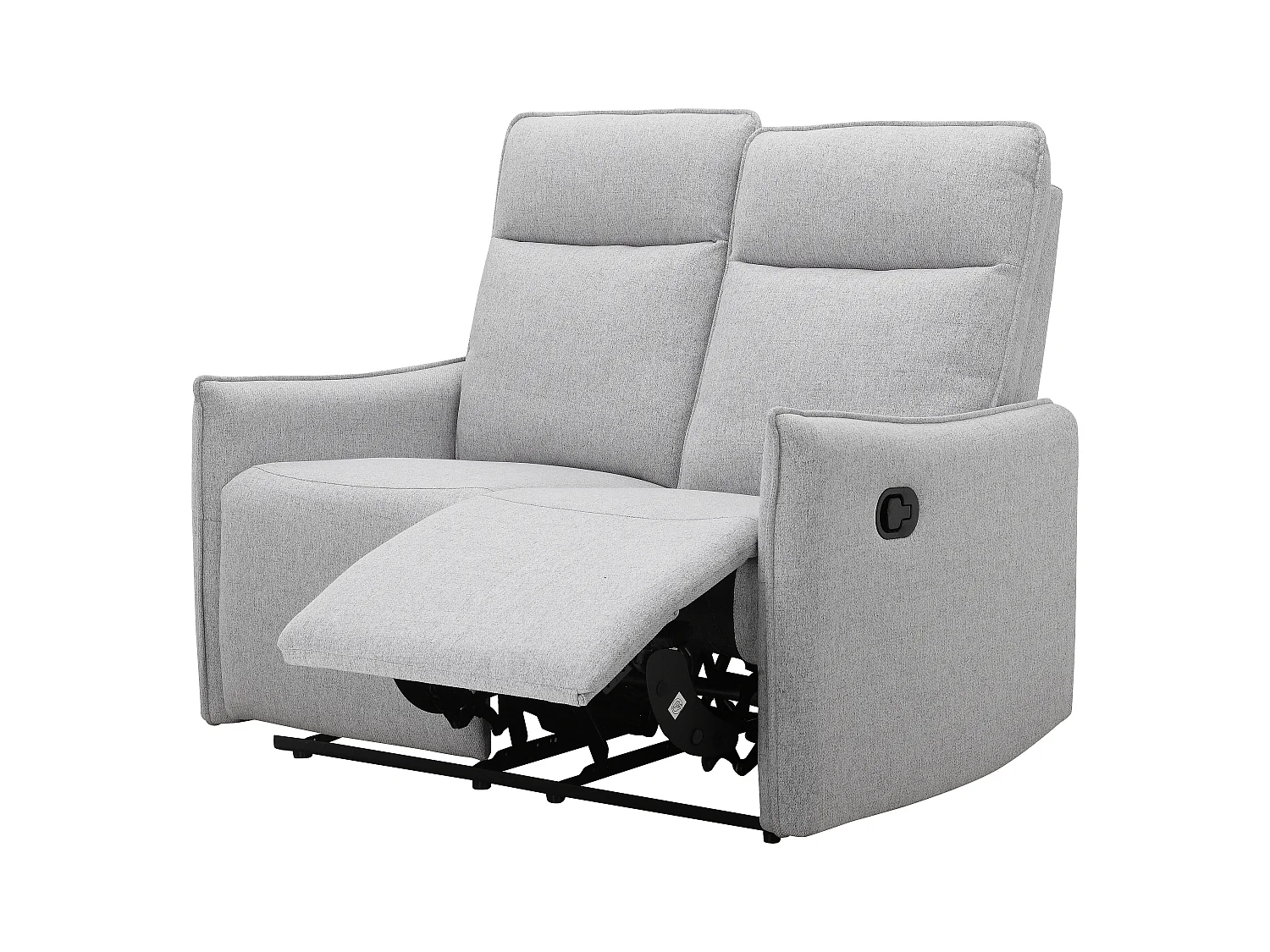 2-zits bank met handmatige functie in stof lichtgrijs