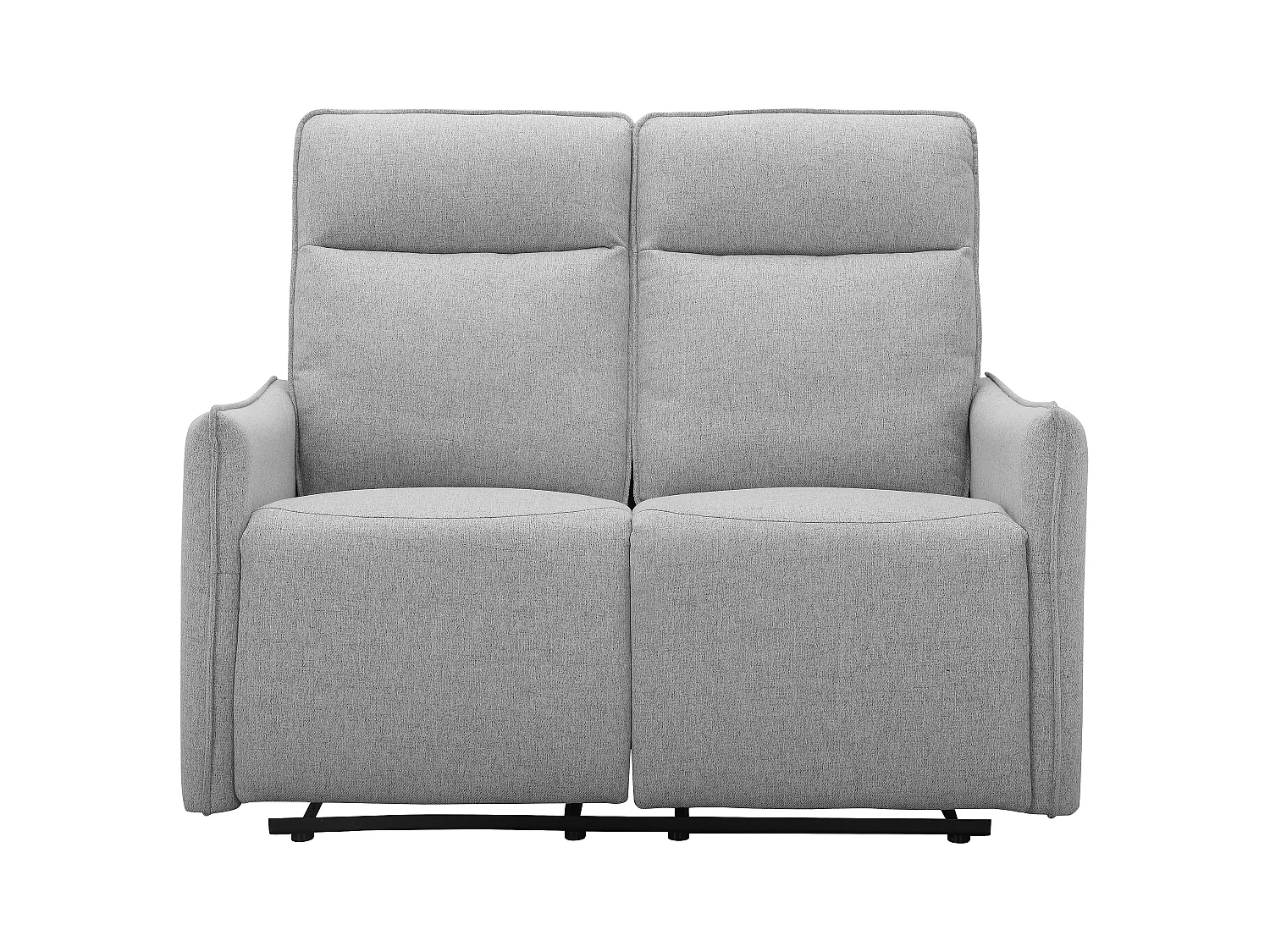 2-zits bank met handmatige functie in stof lichtgrijs