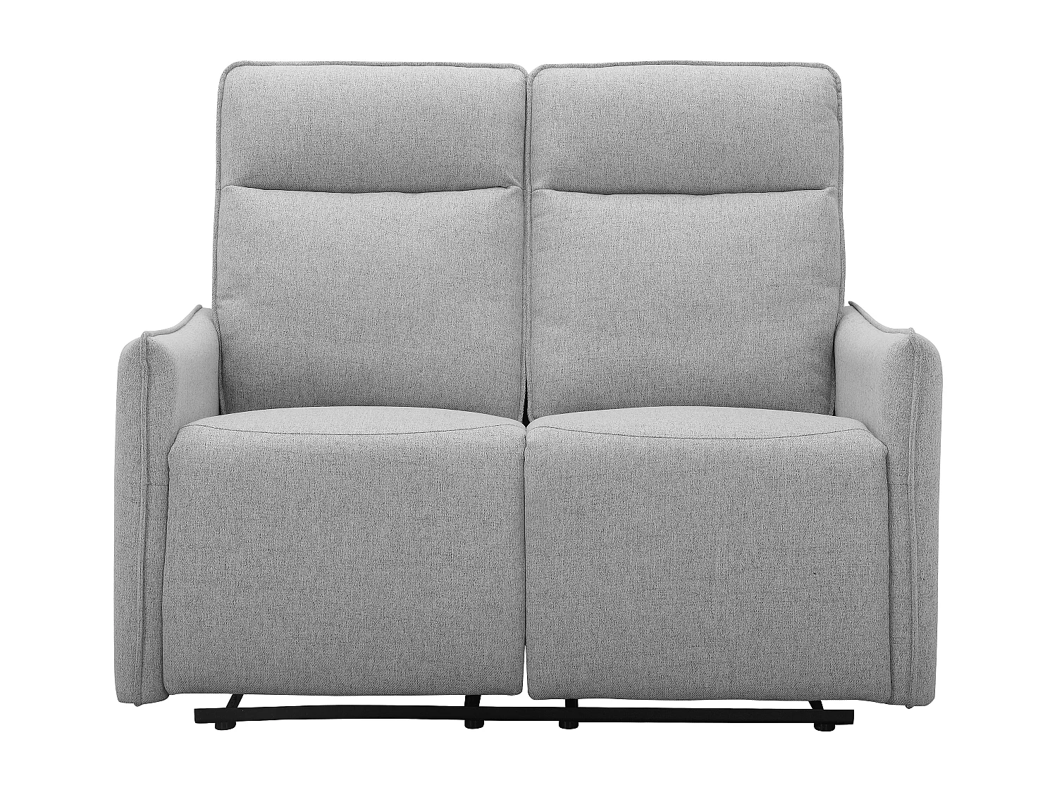 2-zits bank met handmatige functie in stof lichtgrijs