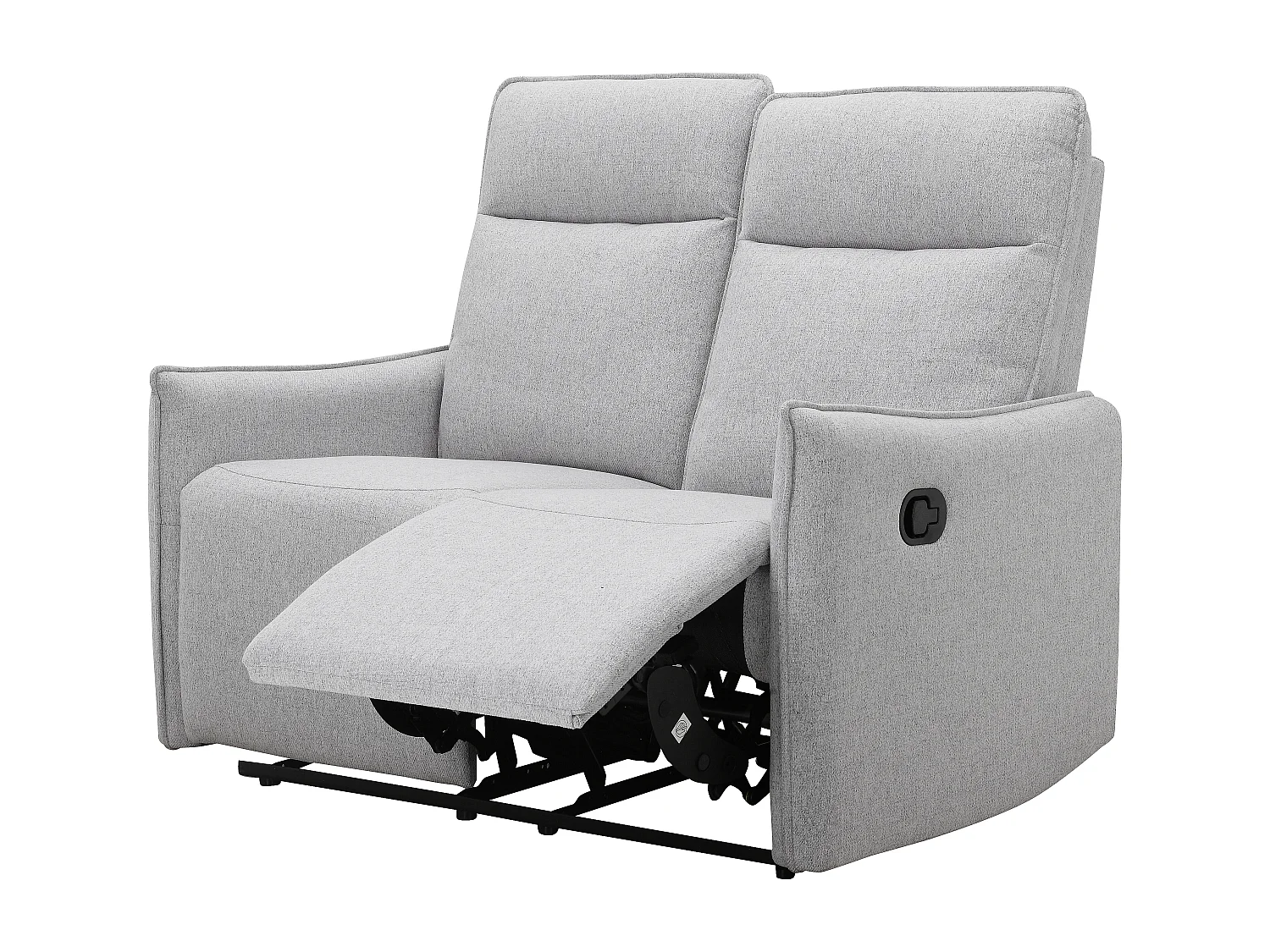 2-zits bank met handmatige functie in stof lichtgrijs