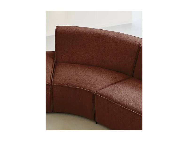 Poltrona ad angolo modulabile Dario in tessuto color mogano