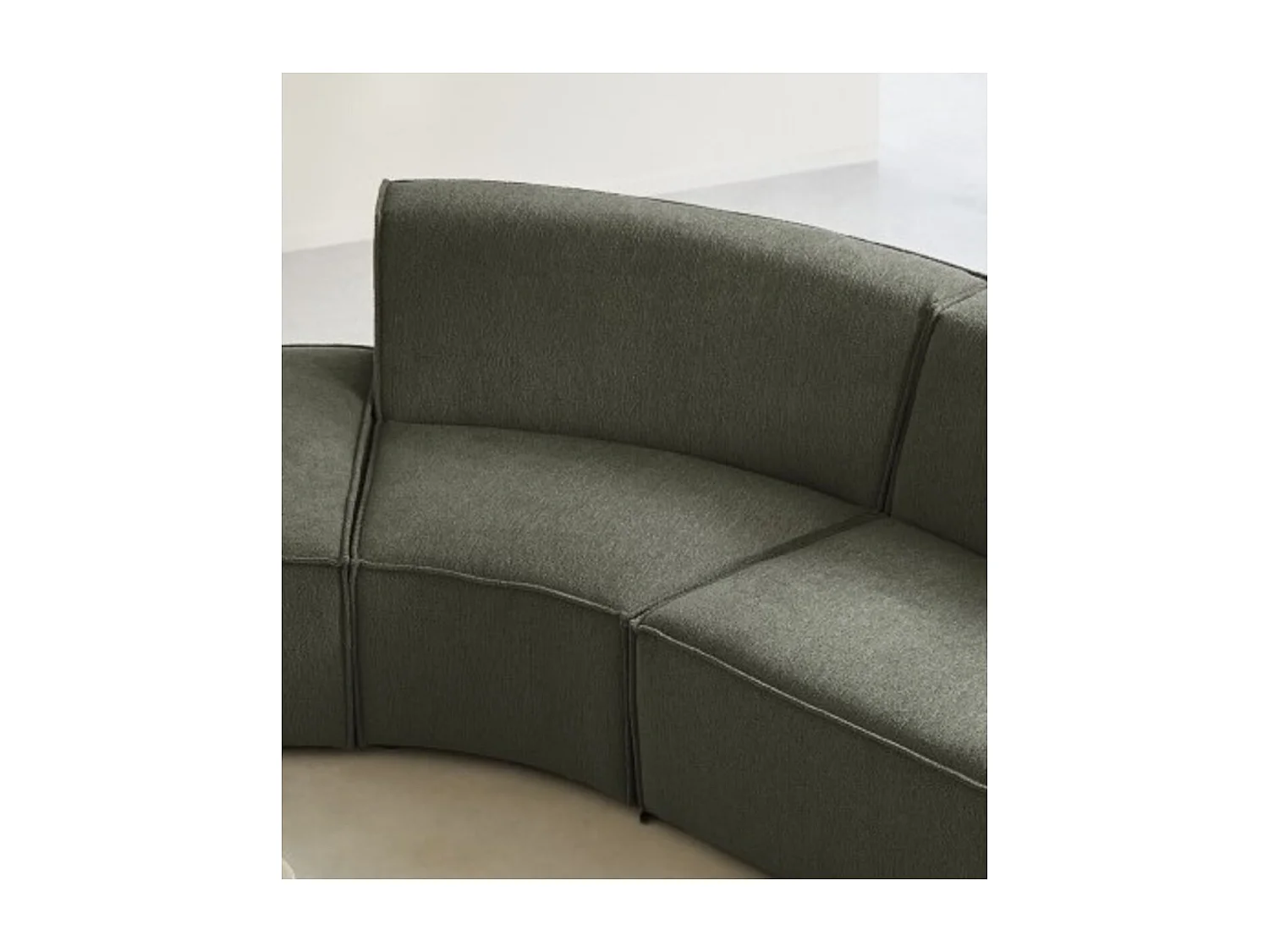 Tiefer Eck-Modulsessel Dario mit grünem Stoffbezug