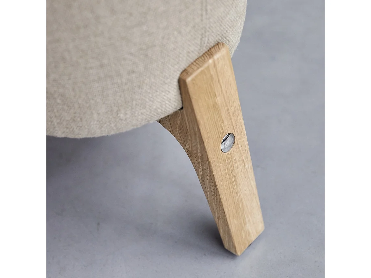 Pouf Drum Linen in legno di quercia massello, 1 posto