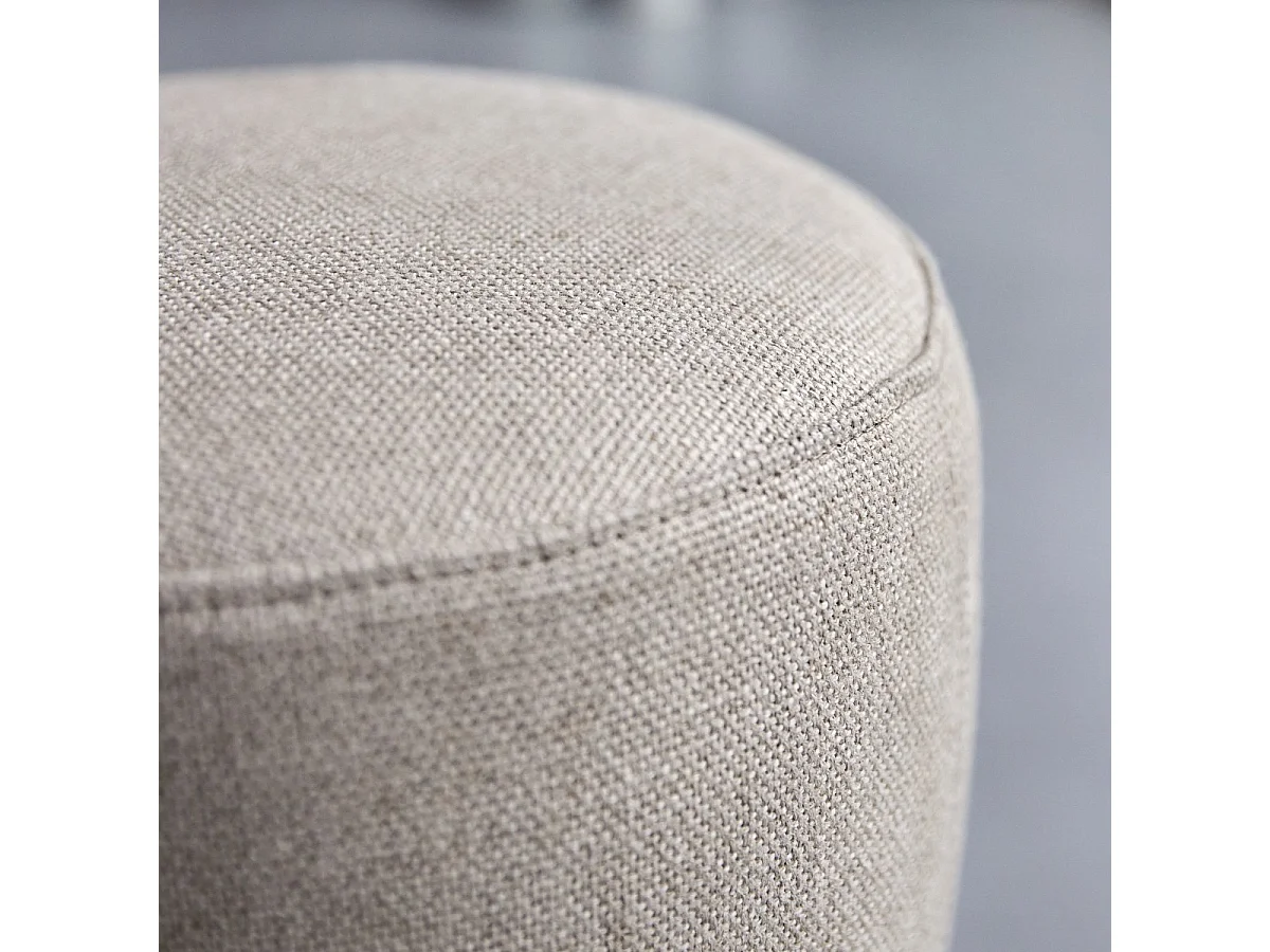 Sitzhocker Drum Linen aus massivem Eiche ,1-Sitz