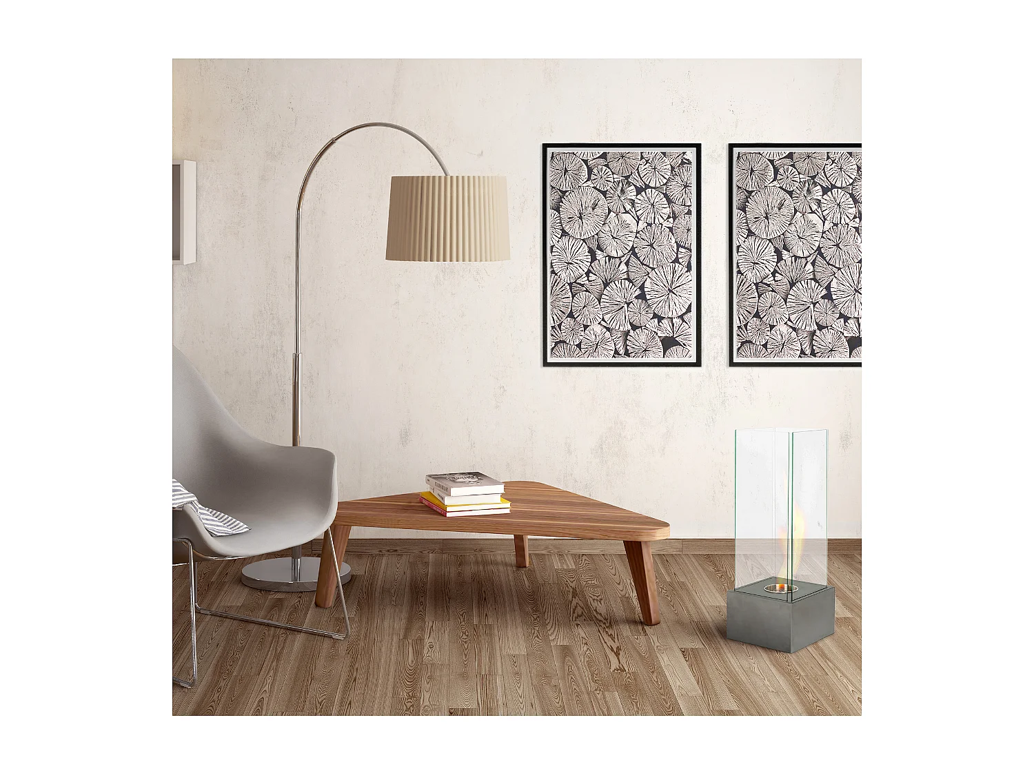 Glow,  Caminetto al bioetanolo (25cm X 25cm H. 65cm)| Duzzle