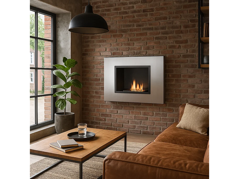 Nordic Flame,  Biocamino da parete (17cm X 78cm H. 54cm)