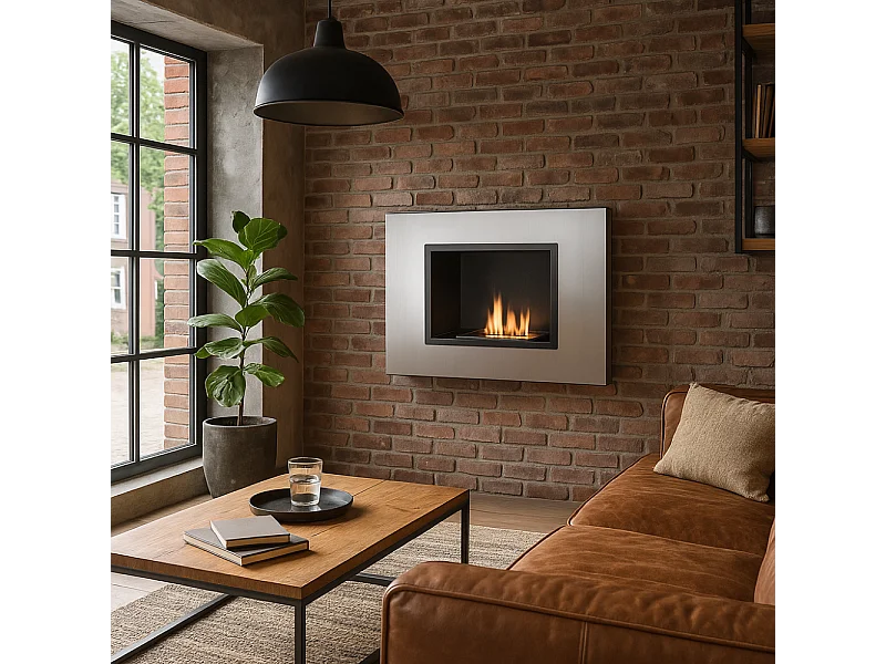 Nordic Flame,  Biocamino da parete (17cm X 78cm H. 54cm)