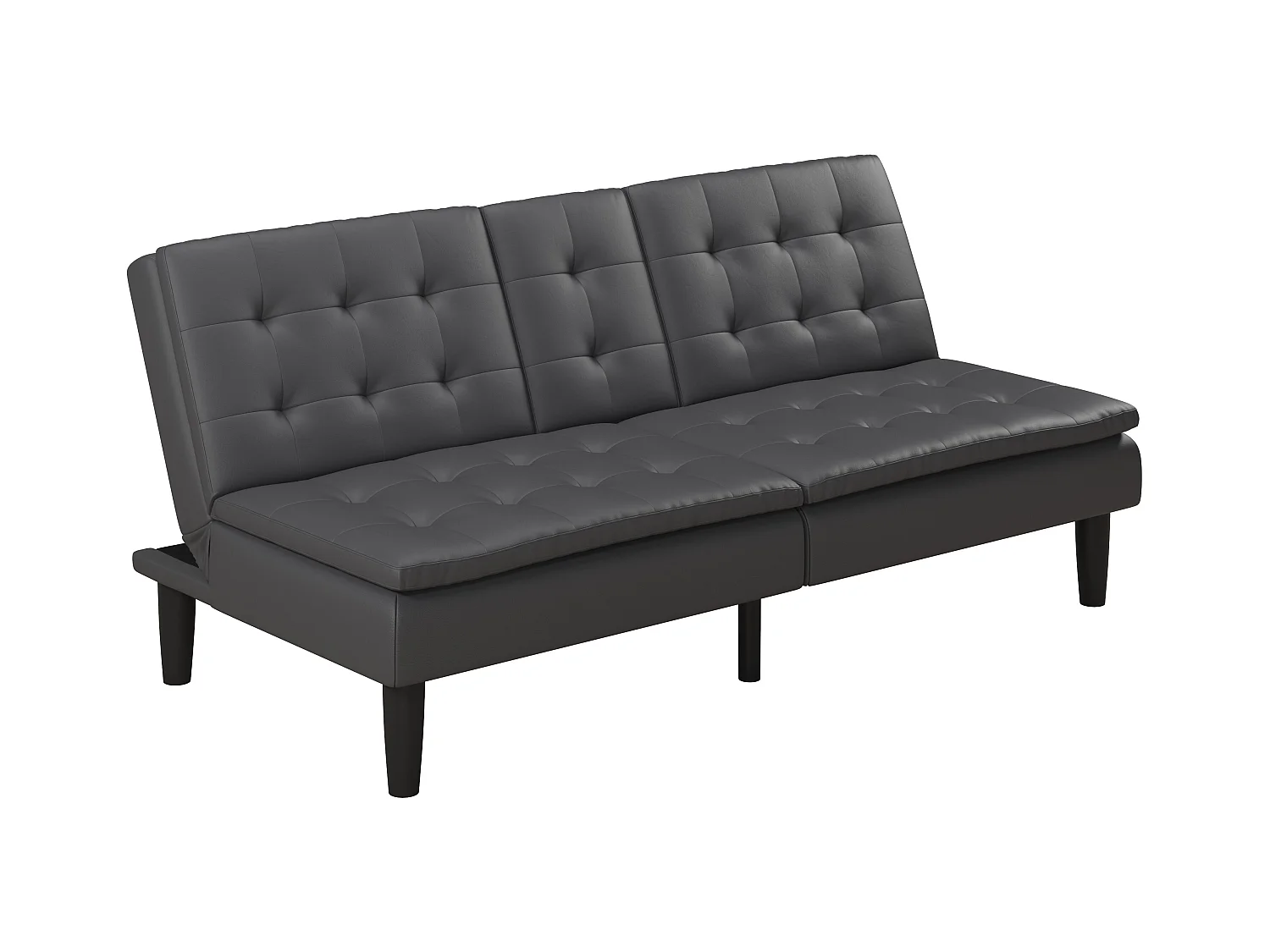 3-zits slaapbank in grijs kunstleer