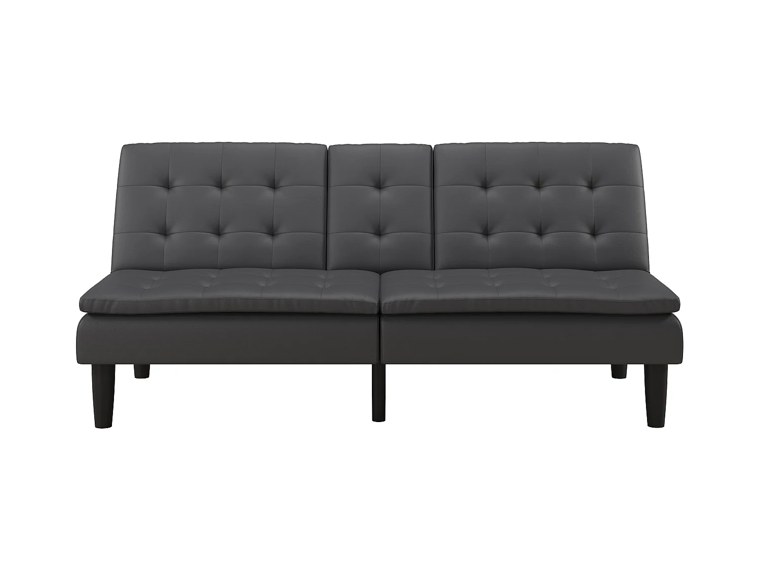 3-zits slaapbank in grijs kunstleer