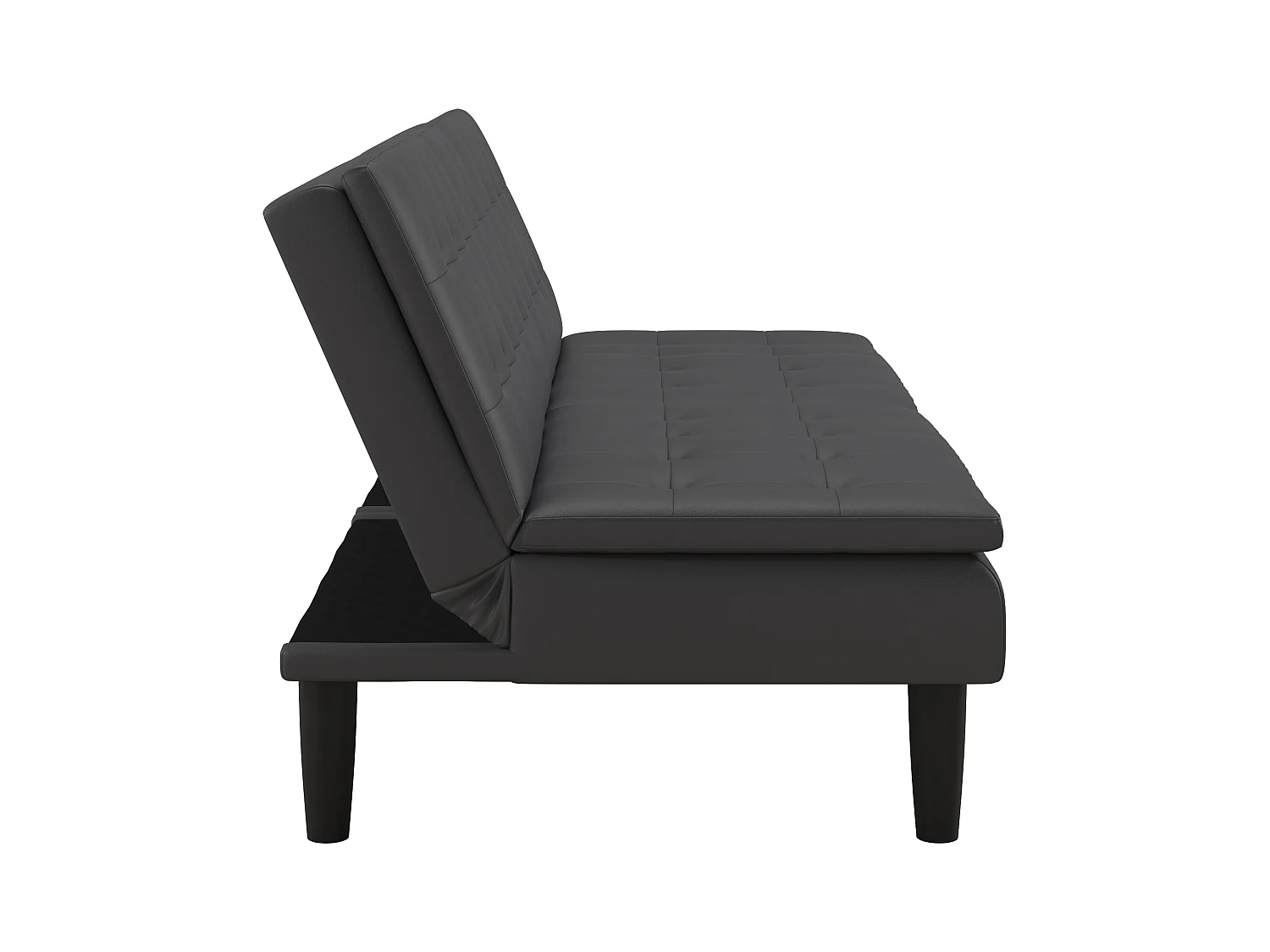 3-zits slaapbank in grijs kunstleer