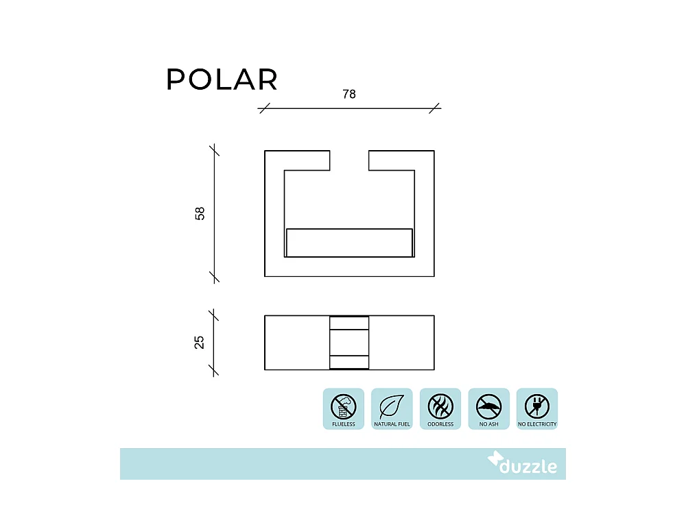 Polar,  Biocamino da terra (25cm X 78cm H. 58cm)| Duzzle