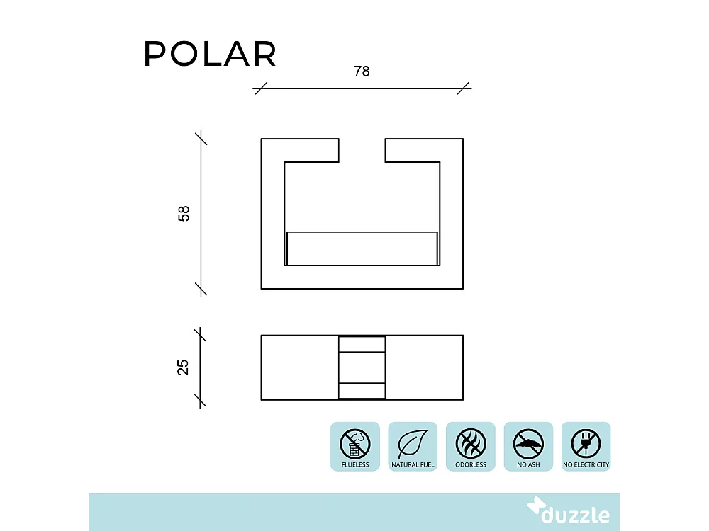 Polar,  Biocamino da terra (25cm X 78cm H. 58cm)| Duzzle