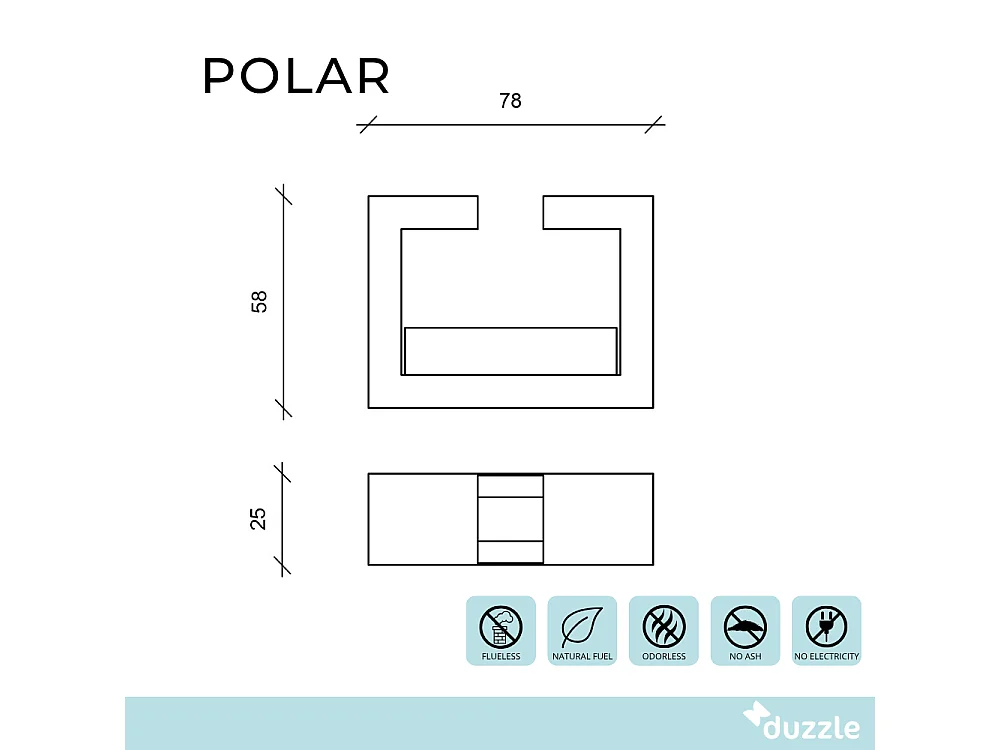 Polar,  Biocamino da terra (25cm X 78cm H. 58cm)