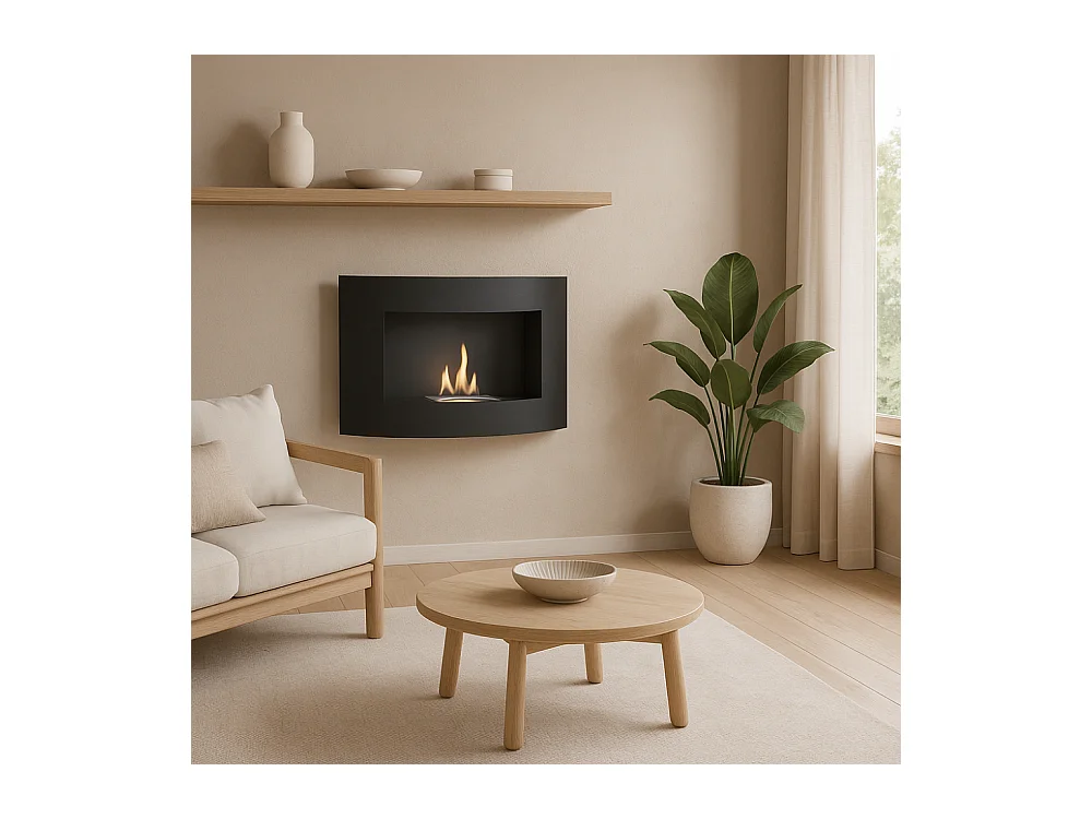 Orb,  Biocamino da parete (15.5cm X 63cm H. 45cm)| Duzzle