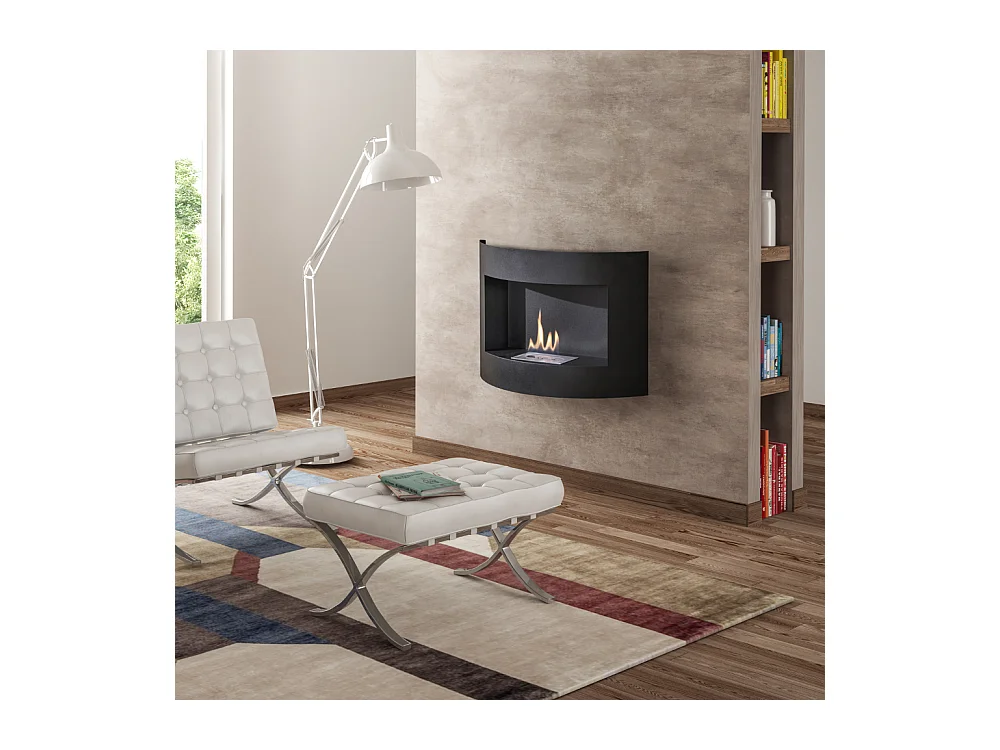 Orb,  Biocamino da parete (15.5cm X 63cm H. 45cm)| Duzzle