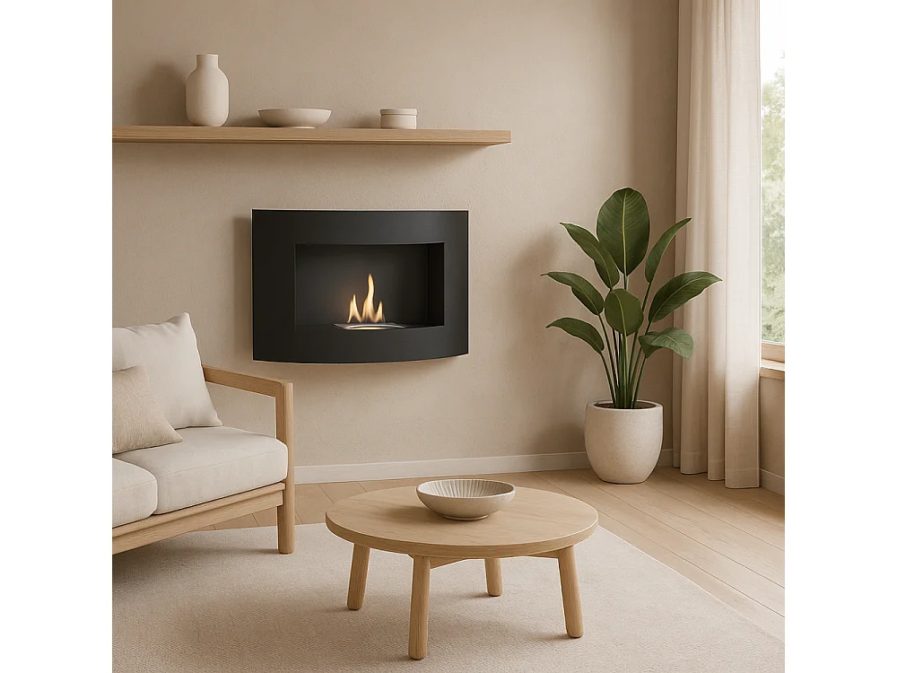 Orb,  Biocamino da parete (15.5cm X 63cm H. 45cm)| Duzzle