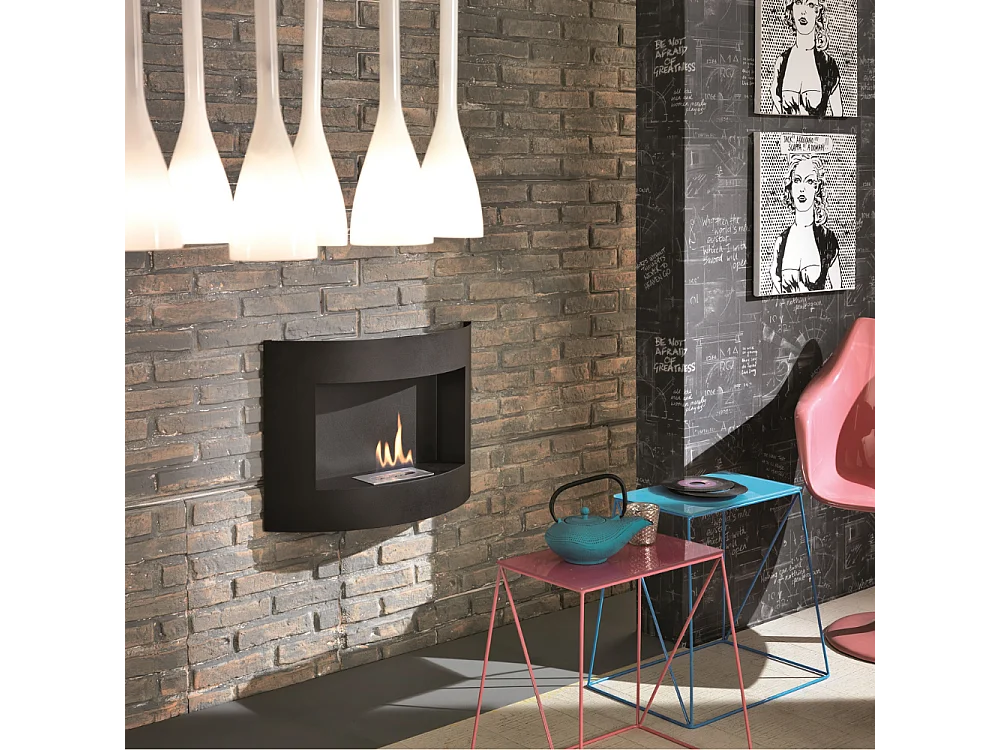 Orb,  Biocamino da parete (15.5cm X 63cm H. 45cm)| Duzzle