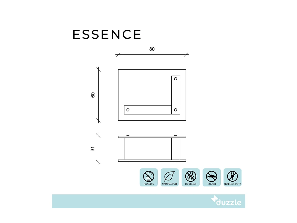Essence,  Biocamino da terra (31cm X 80 H. 60cm)| Duzzle