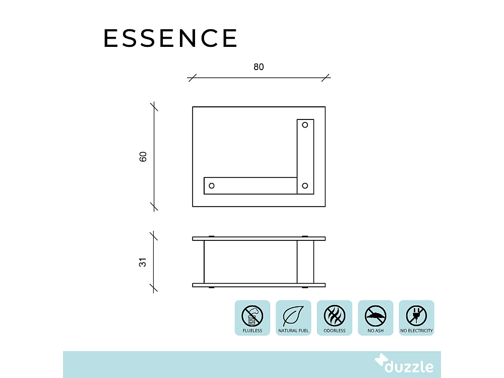 Essence,  Biocamino da terra (31cm X 80 H. 60cm)| Duzzle