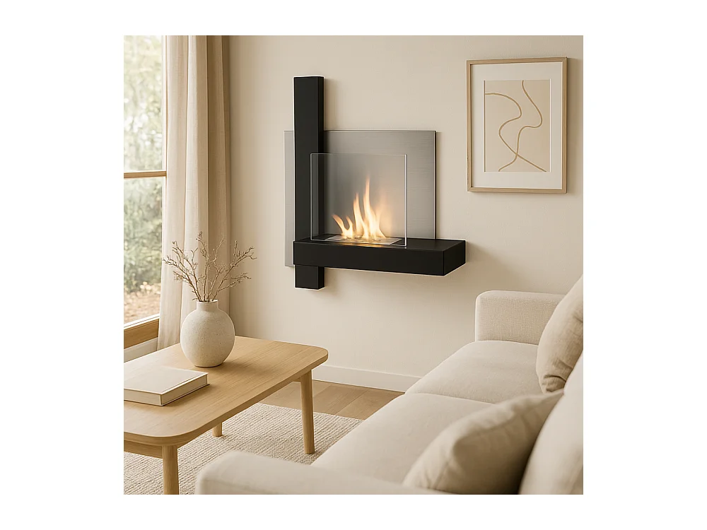 Blaze,  Biocamino da parete (22cm X 72cm H. 63cm)| Duzzle