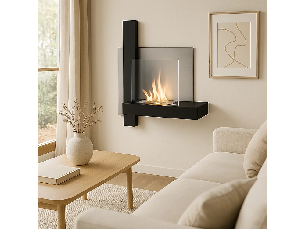 Blaze,  Biocamino da parete (22cm X 72cm H. 63cm)| Duzzle