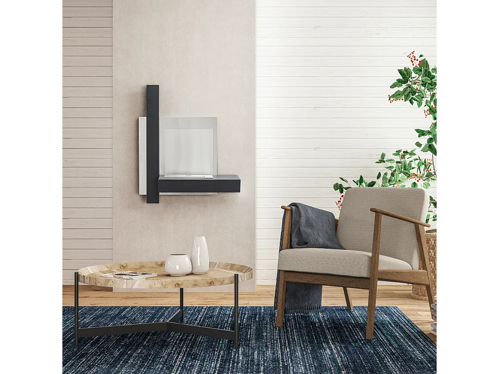 Blaze,  Biocamino da parete (22cm X 72cm H. 63cm)