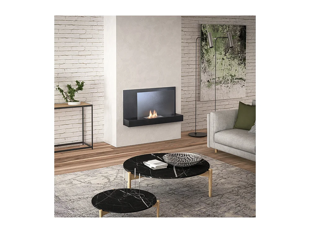 Flare,  Biocamino da parete (26cm X 90cm H. 50cm)| Duzzle