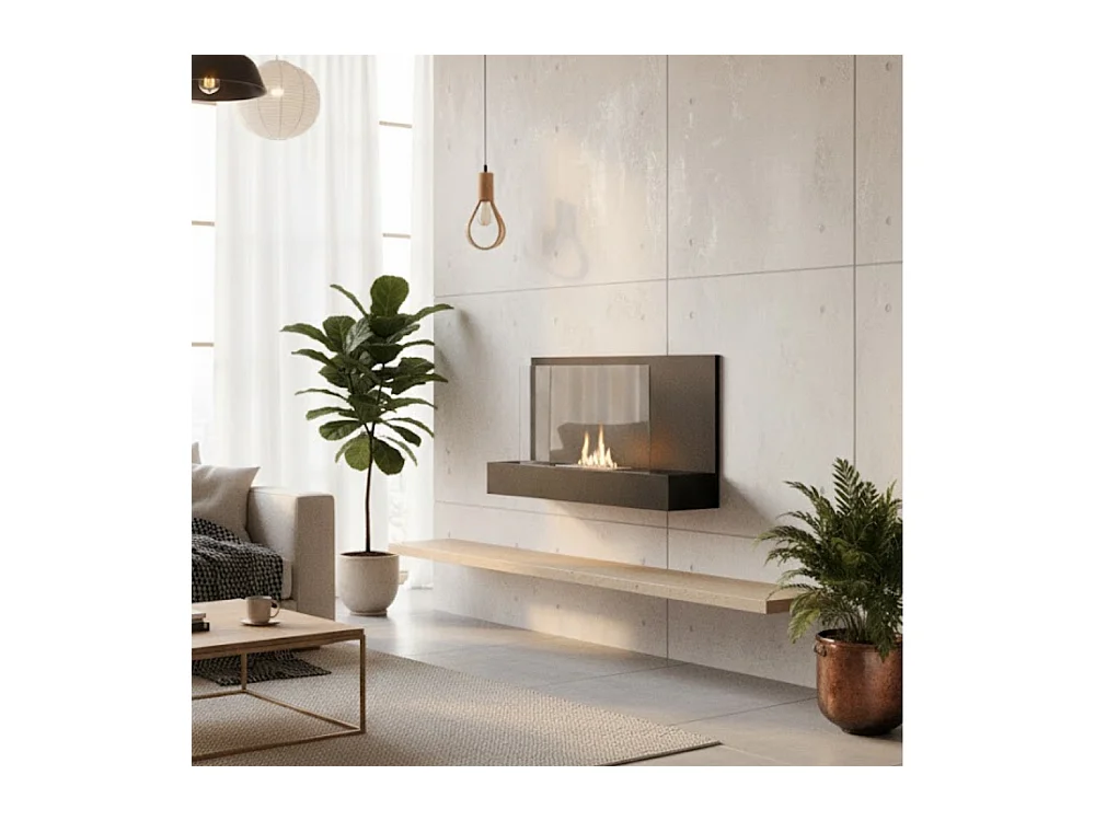 Flare,  Biocamino da parete (26cm X 90cm H. 50cm)| Duzzle