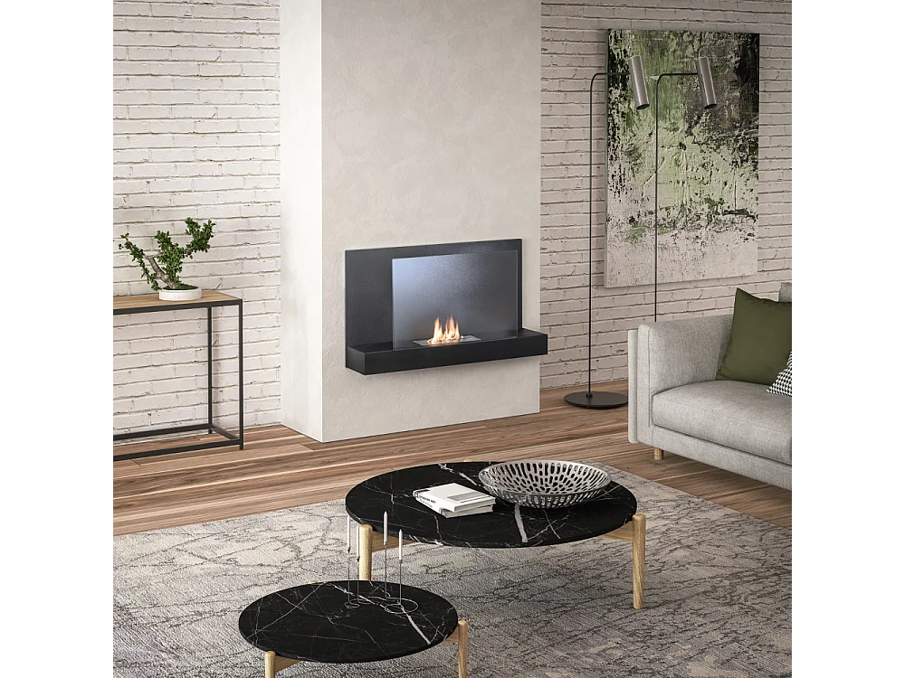 Flare,  Biocamino da parete (26cm X 90cm H. 50cm)| Duzzle