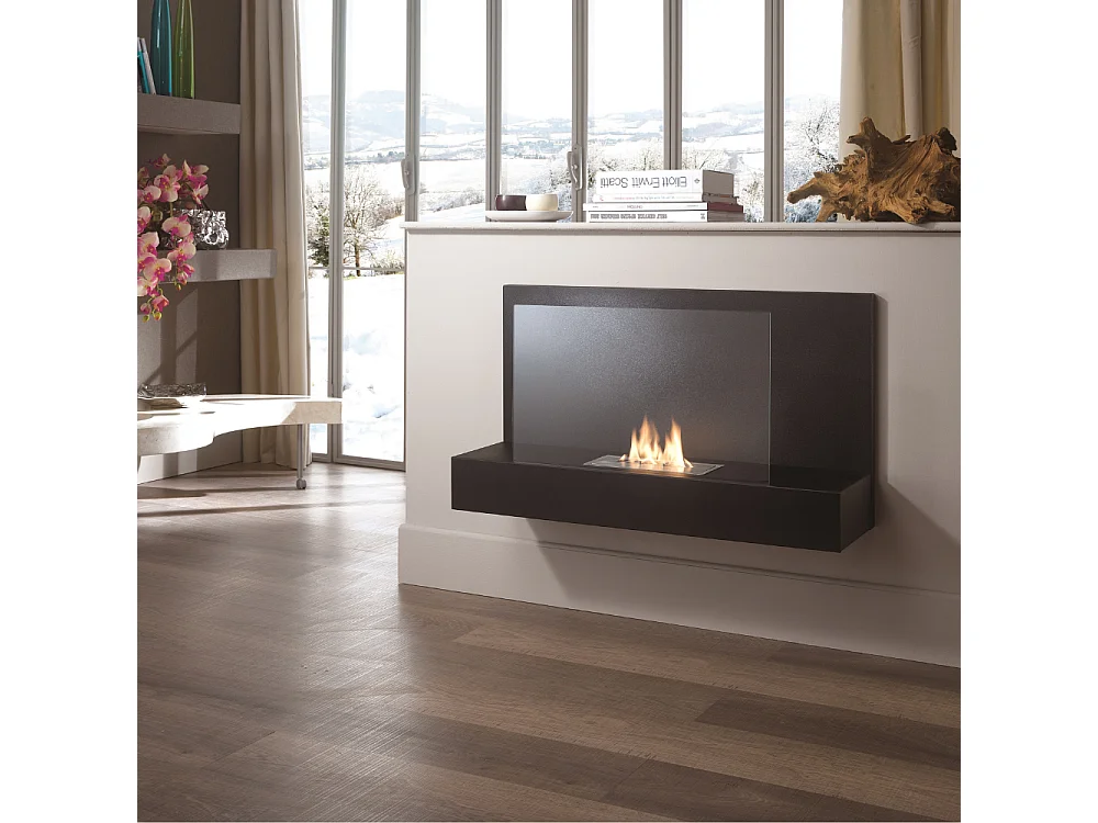 Flare,  Biocamino da parete (26cm X 90cm H. 50cm)| Duzzle