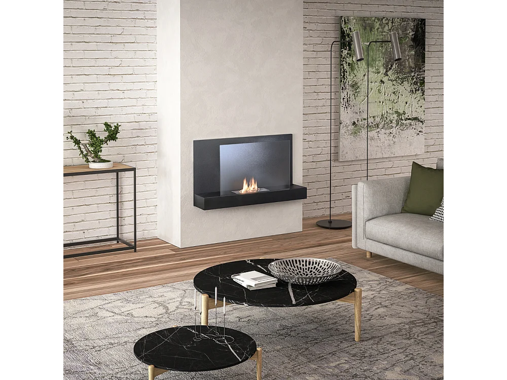 Flare,  Biocamino da parete (26cm X 90cm H. 50cm)| Duzzle