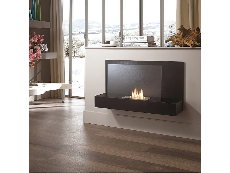 Flare,  Biocamino da parete (26cm X 90cm H. 50cm)