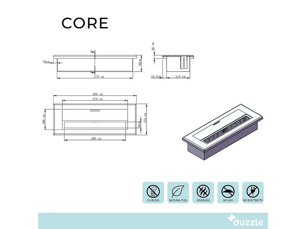 Core,  Biocamino da tavolo (15cm X 40cm H. 8cm)| Duzzle