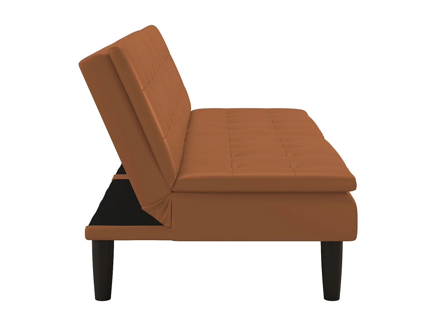 Maine | Sofá cama de 3 plazas en PU Cognac