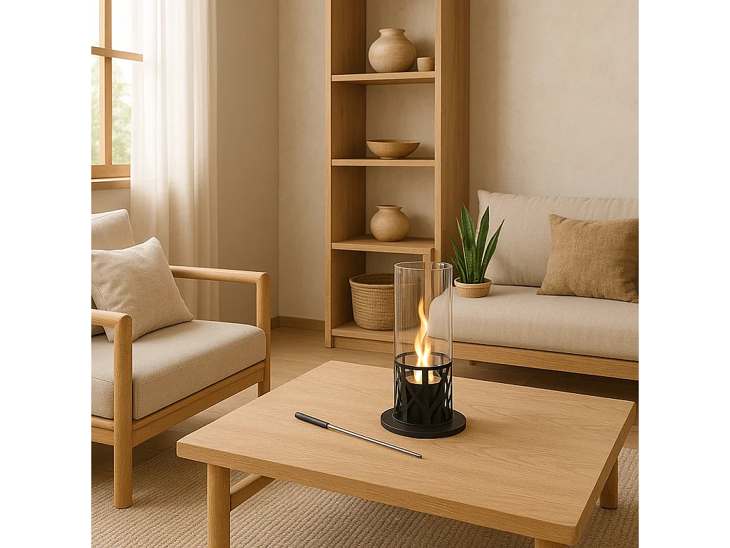 Spark,  Biocamino da tavolo (20.3cm X 20.3cm H. 50cm)| Duzzle