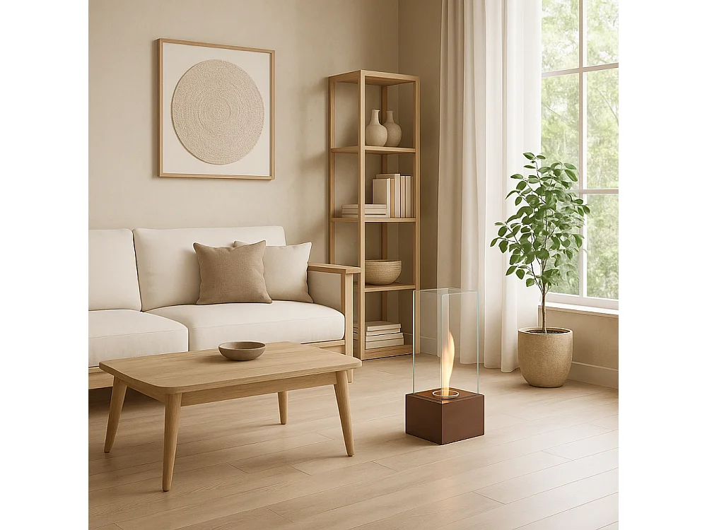 Glow,  Caminetto al bioetanolo (25cm X 25cm H. 65cm)| Duzzle