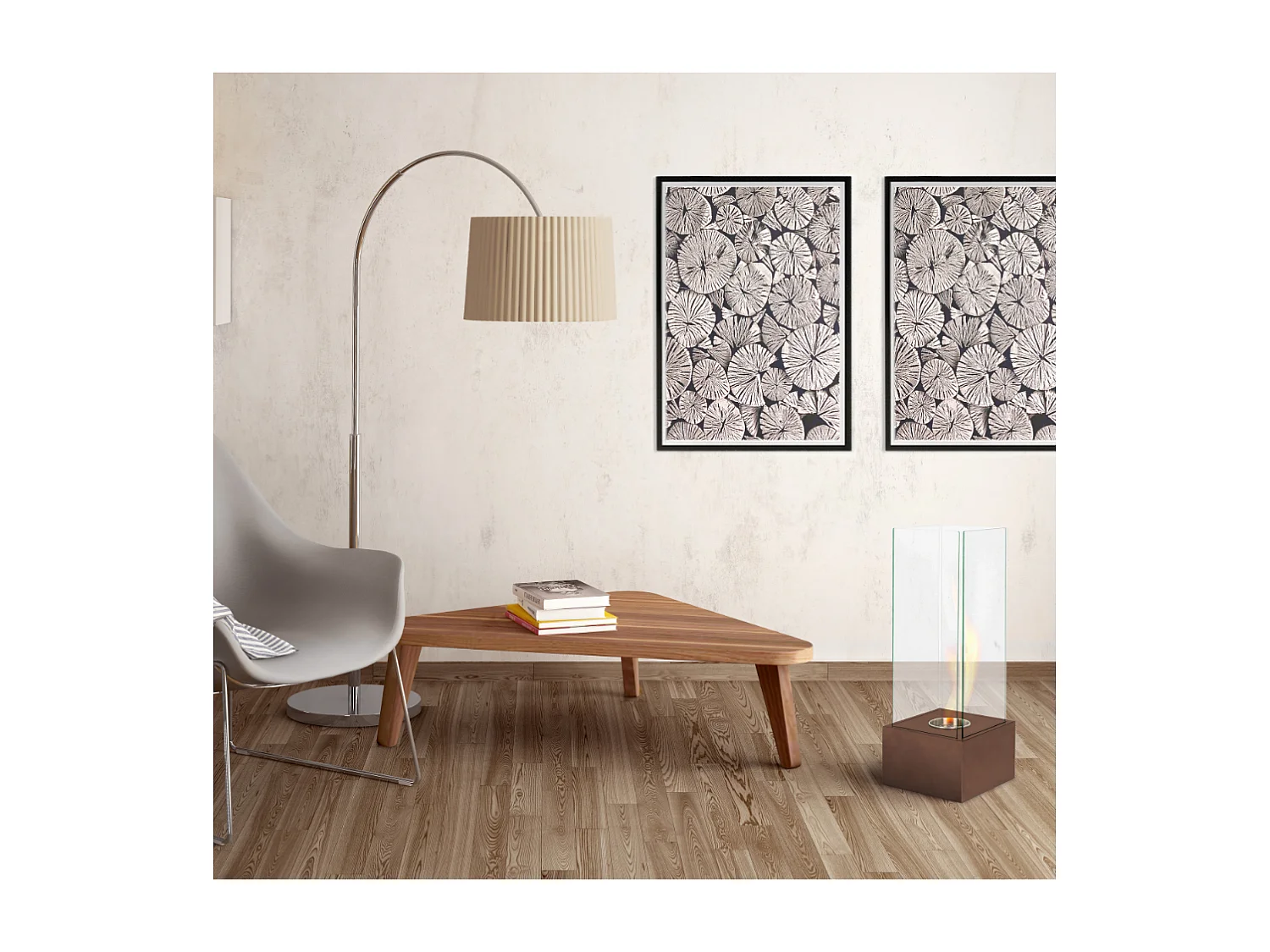 Glow,  Caminetto al bioetanolo (25cm X 25cm H. 65cm)| Duzzle