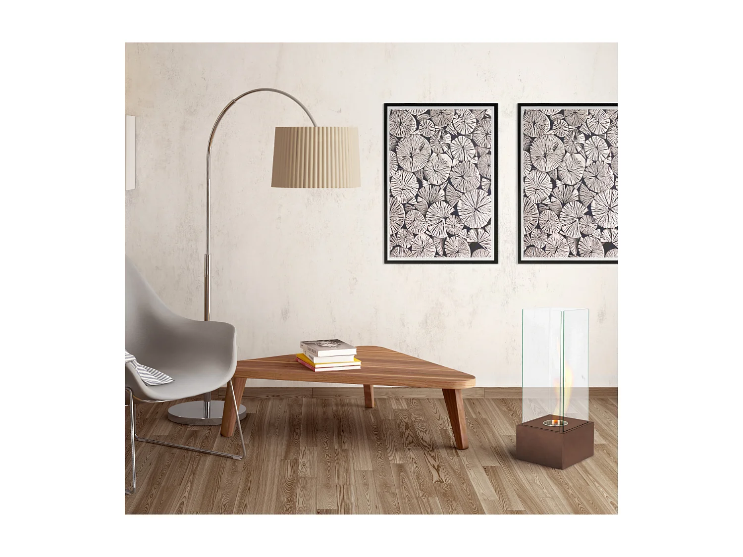 Glow,  Caminetto al bioetanolo (25cm X 25cm H. 65cm)