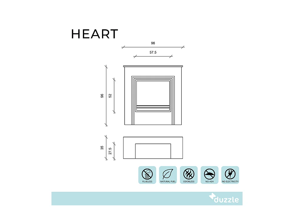 Heart,  Biocamino da terra (35cm X 96cm H. 96cm)| Duzzle