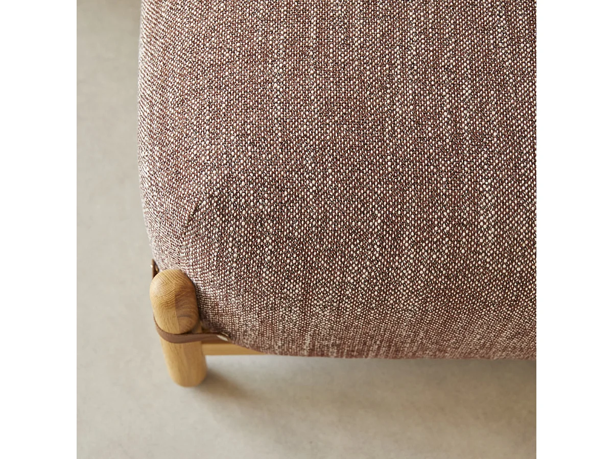 Poltrona in legno di rovere massello e tessuto screziato