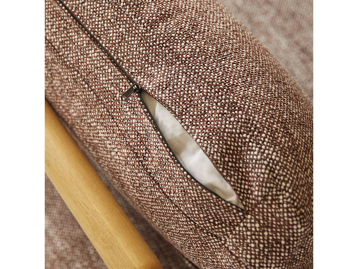 Poltrona in legno di rovere massello e tessuto screziato