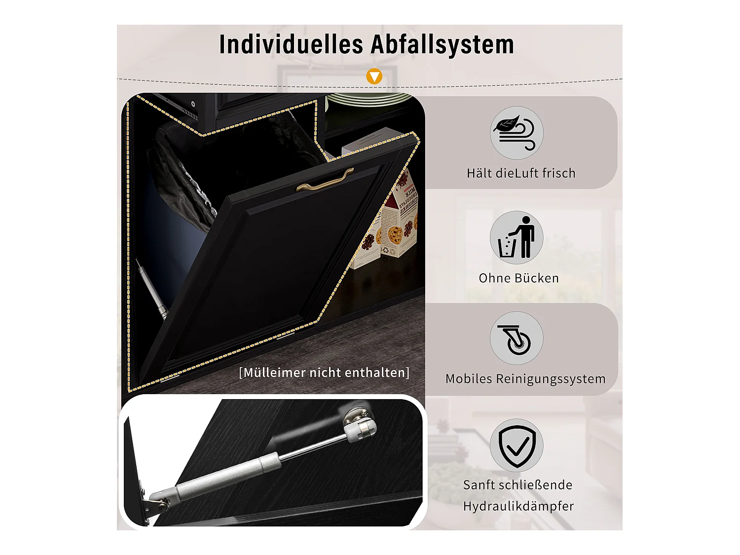 Uitschuifbaar kookeiland met wielen - 120 x 40/70 x 92 cm - met 2 deuren + 2 laden - MDF - zwart + naturel