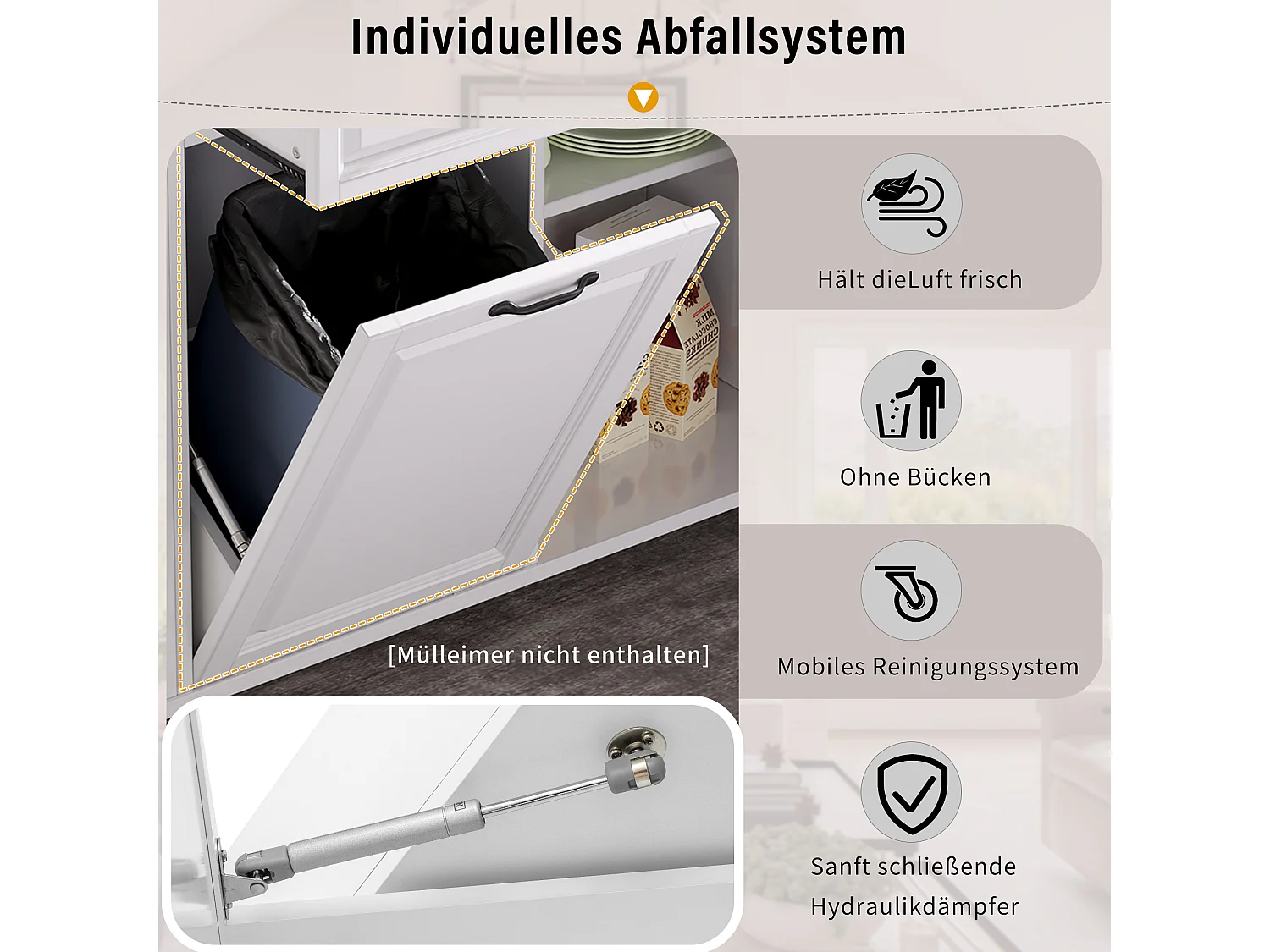 Îlot central extensible avec roulettes - 120 x 40/70 x 92 cm - avec 2 portes + 2 tiroirs - MDF - blanc + naturel